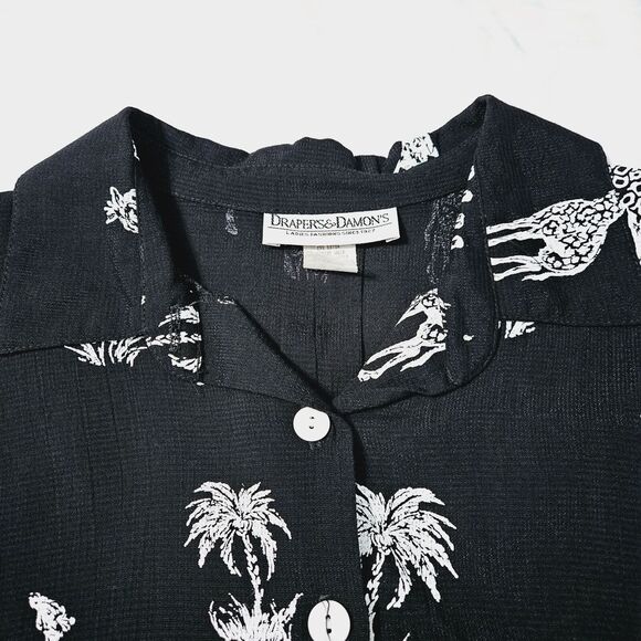 Drapers & Damon's Womens Button Up Blouse Multi-Color Size XL Acetate Blend - Picture 6 of 12